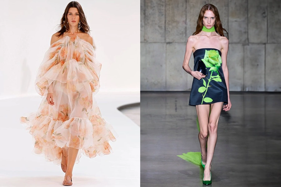 Tessuti floreali alta moda